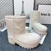 2025 Winter New Bread Big Toe Anti-Slip Snow Women Thick Sole Mid-Calf Sheepskin Wool Integrated Mid Boots Runway_desvips.com
