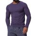 KOOSSOASIS American Seamless Jacquard Fitness Sports Casual Core-Absorbing Long-Sleeve T-Shirt Men's Slim Fit Quick-Drying Training Top 1075_desvips.com