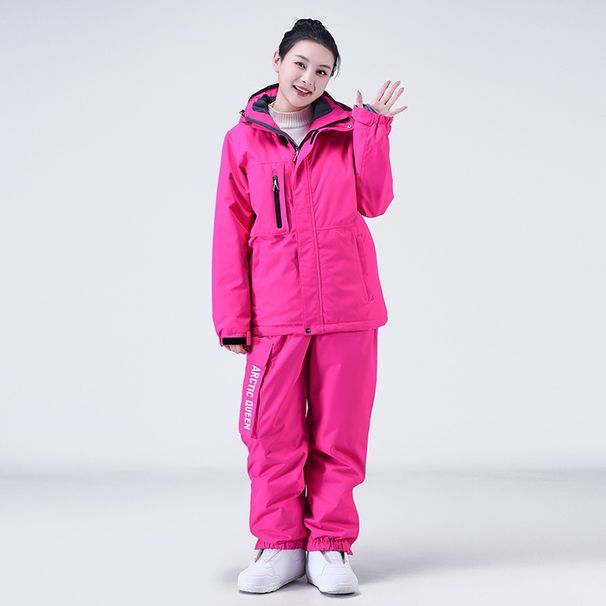 001 Women's Ski Suit Loose Fit Oversized Winter Waterproof Warm Snowboard Jacket And Pants Set_desvips.com