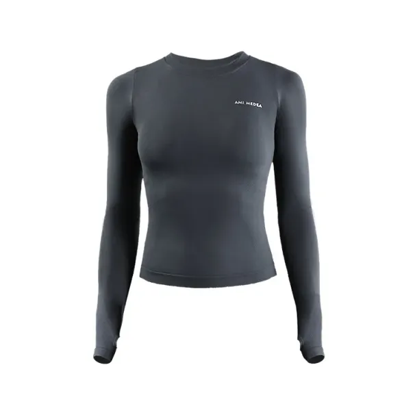 Women's Long Sleeve Yoga Shirts Running T-Shirt Workout Fitness Gym Sports Training Crop Top Solidcolor Лонгслив Женский_desvips.com