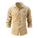 2025 Men's Spring And Autumn New European Size Washed Stretch Cotton Casual Fashion Long Sleeve Shirt_desvips.com