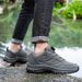 Male Sneakers Stylish Rotating Buckle Hiking Boots Solid Color Comfortable Non-slip Sporty Plus Size Men Shoes Leather_desvips.com