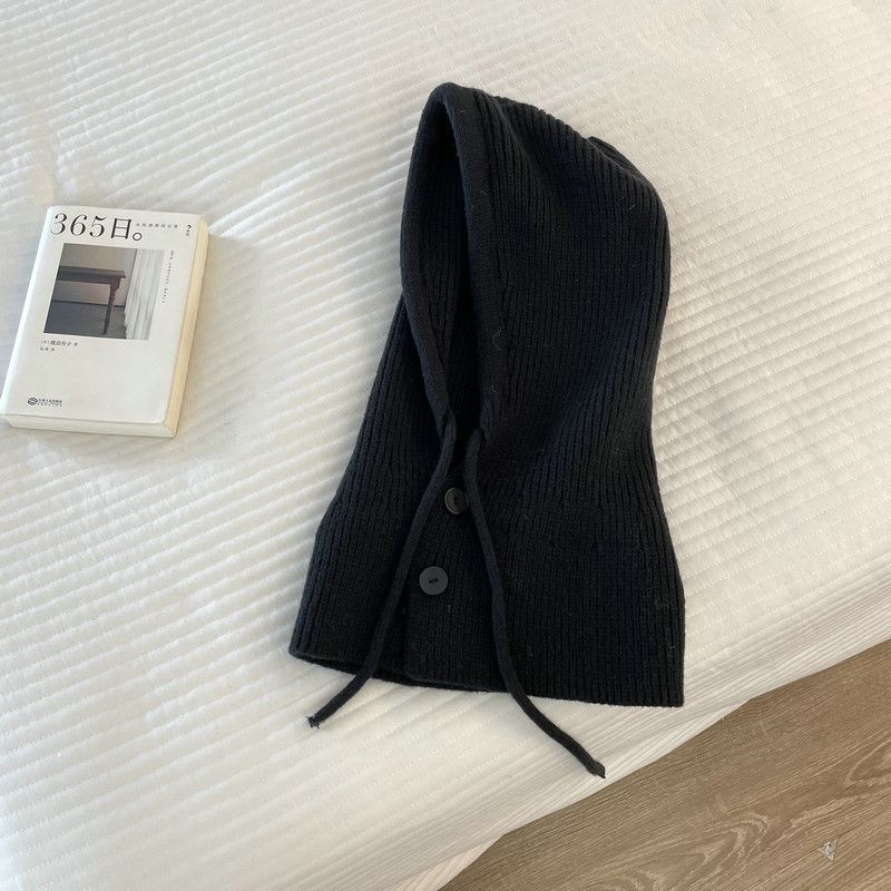 Balaclava For Women Korean Winter Warm Scarf Integrated Knitted Ear Protection Wool Hat High-end Feel_desvips.com