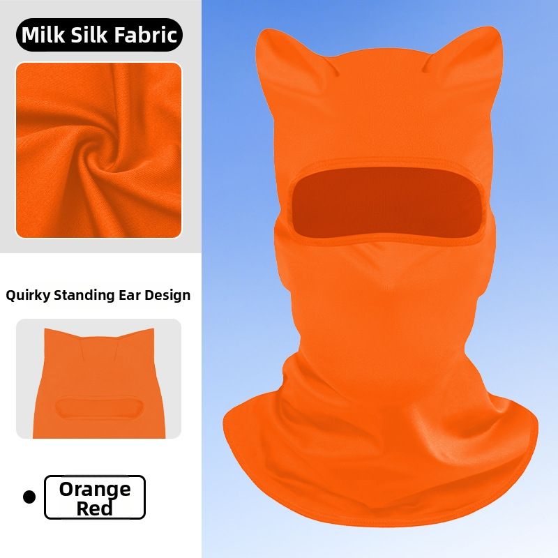 Quirky Cat Ears Headwear Lycra Sun Protection Outdoor Cycling Hiking Face Mask Unisex Sports Accessory_desvips.com