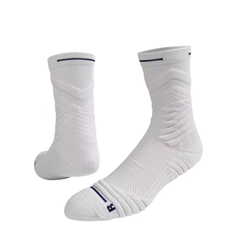 Bullfight 2.0 Practical Basketball Long High-top Wholesale Sports Socks, Elite Towel Bottom, Solid Color, New_desvips.com