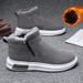 Snow Boots Men's Shoes Winter New Mid-top Cotton Shoes Outdoor Warmth Piled Thickened One-pedal Cotton Shoes Cold-proof And Non-slip_desvips.com