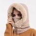 Winter Fur Cap Mask Set Balaclava Ski Windproof Hat Plush Knitted Hat Hooded Neck Cold-proof Warmer Outdoor Hike Cyclin_desvips.com