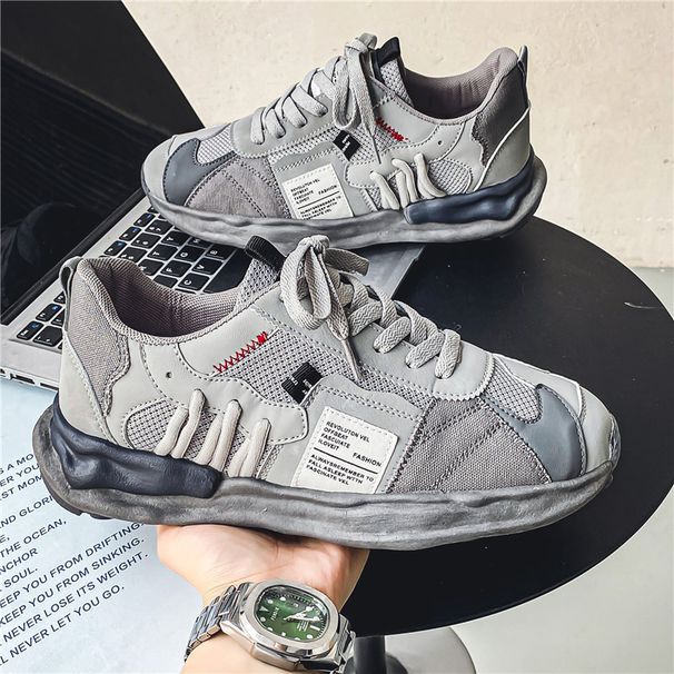 Men's shoes in the fall new flyknit mesh breathable de training board shoes trend hundred with the height increase_desvips.com