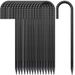 12 Inch J-Shaped Rebar Ground Stakes, 16-Pack Metal Tent Stakes For Fences, Position Kits, And Trampolines (Black)_desvips.com