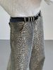 American Style Trendy Brand Washed Leopard Print Men's Jeans Casual Hip Hop Street Loose Straight Wide Leg Long Pants_desvips.com