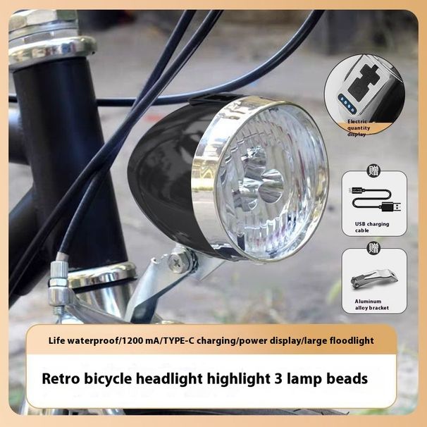 Bicycle Mountain Bike USB Rechargeable 3LED Light Front Lighting Riding Gear_desvips.com