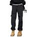 001 American Style Black Cargo For Men, Autumn Winter, Small Size, Fleece-Lined, Thickened, Waterproof, Windproof, Outdoor_desvips.com