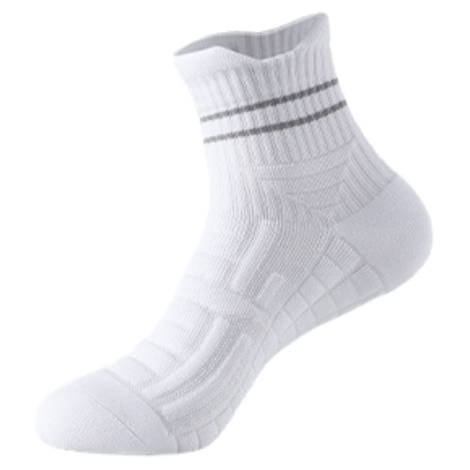 Men's Professional Sports Socks Marathon Running Mid Calf Terry Cloth Sole Non-Slip Shock Absorbing For Badminton Basketball Plus Size_desvips.com