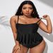 Women's Lace Back One Piece Swimsuit - Sexy Halter Neck Monokini For Beach & Pool (High Cut Tummy Control Pure Color)_desvips.com