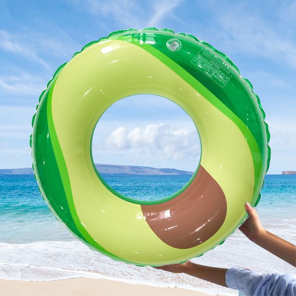 Avocado-Shaped Adult Swim Ring - Thickened PVC With Backrest & Underarm Float (Inflatable Pool Float For Relaxation Durable & Comfortable)_desvips.com