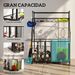 Organizador De Equipos Deportivos Con Cesta Ganchos Extraibles Y Bandas Elásticas Para Balones De Baloncesto Y Fútbol_desvips.com