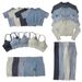 PeakGo In Stock 2023 Autumn Winter New Sand Washed Seamless Yoga Women's Long Sleeve Sports Fitness Suit Five-Piece Set_desvips.com