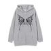 International Station New Sweatshirt Personalized Grid Butterfly Heat Transfer Casual European Size Fashion Autumn_desvips.com