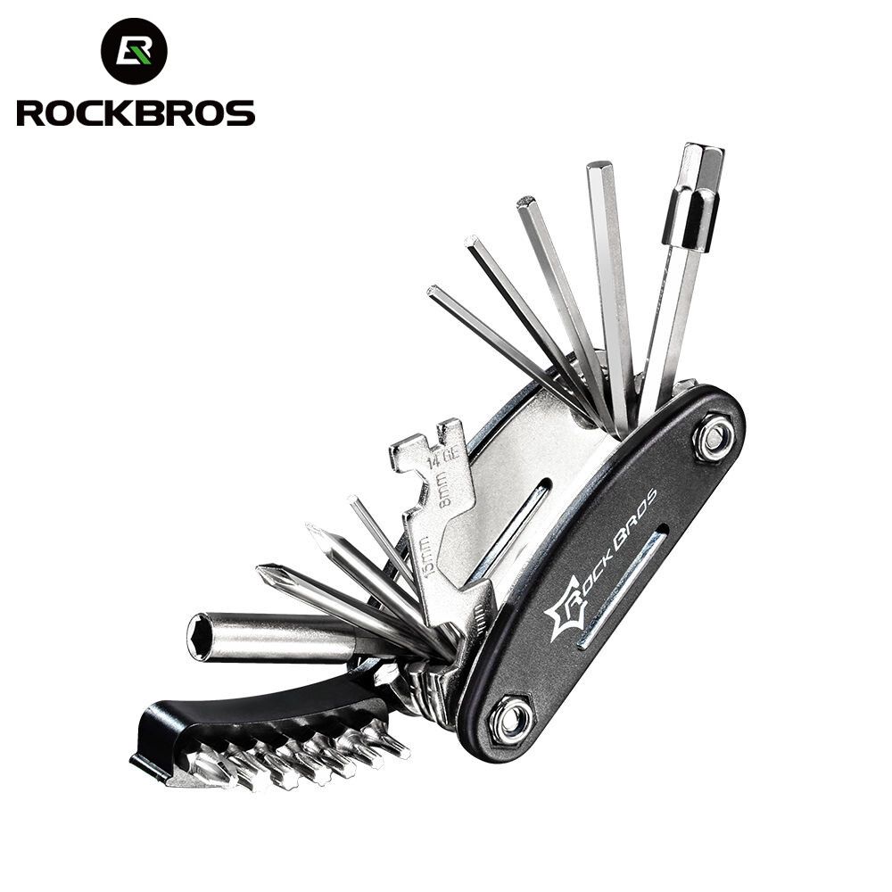 ROCKBROS Bicycle Tool Repair Tool 16-in-1 Multifunctional Folding Tool_desvips.com