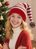 Cross-Border Hot-Selling Autumn Winter Striped Pom-Pom Holiday Yarn Hot Sale Knitted Christmas Hat_desvips.com