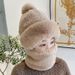 LazyZoom Winter Windproof Women, Scarf Mask Integrated Ear Protection, Head Wrap Hat, Thickened Warm Pom-Pom Hat For Cycling_desvips.com