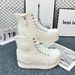 2025 Versatile Lace-Up Invisible Height-Increasing Canvas Unisex 8Cm New Thick-Soled High-Top Dad Shoes_desvips.com