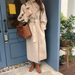 Ins French Elegant Temperament Handmade Cashmere Long Woolen Coat For Women_desvips.com