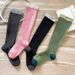 New Green Pink Series Pressure Sports For Women Fiess Running Jump Rope Yoga Long Tube Compression Seamless Calf Socks_desvips.com
