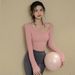 Cross-border Sports Fitness Long Sleeve T-shirt Women European American Running Gym Elastic Quick Dry Bodysuit Yoga_desvips.com