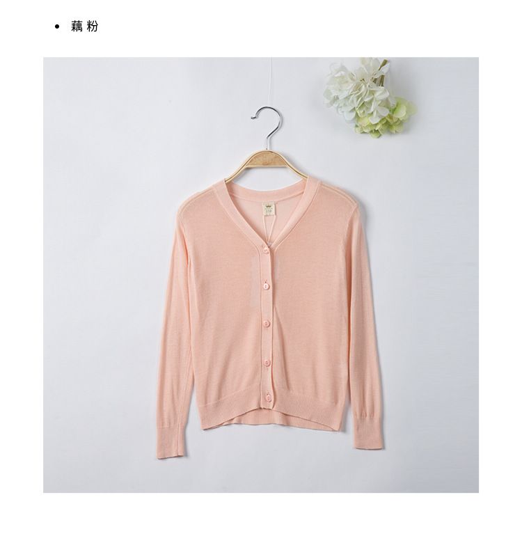 Rayon Medium And Large Children's Air Conditioning Shirt Summer Coat Top_desvips.com