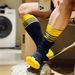 Nylon Striped Tall Football Socks Sport Wear Wicking Black With Trend Base Stockings_desvips.com