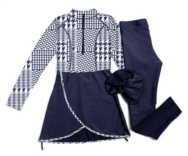 Muslim Swimwear Swimsuit For Women Multi Color Conservative Long Sleeved Trousers Sunscreen Three Piece Suit For Women_desvips.com