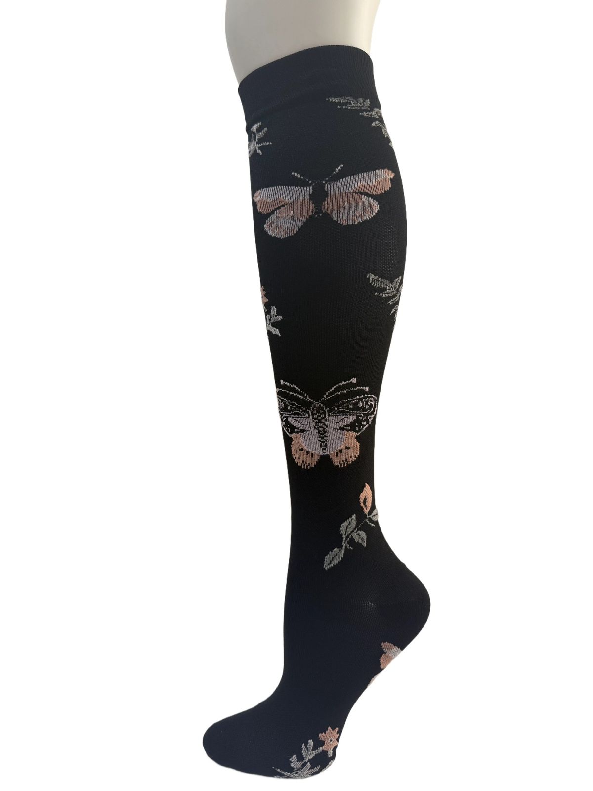 Sports Socks Women's Floral Butterfly Compression Socks For Cycling Running Sports Outdoor Activities Product_desvips.com