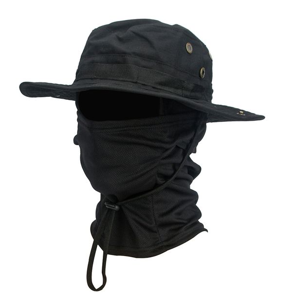 Boonie Cap Face Mask Set Men Mountaineering Hunting Camping Balaclava Suit Wide Brimmed Sports Fishing Hat_desvips.com