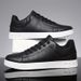 Men' PU Leather Lace-up Skateboard Shoe, Trendy Comfortable Lightweight Non-lip Outdoor Shoe Walking Jogging_desvips.com
