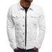 Men's Casual Solid Color Jacket Cardigan Button Cargo Jacket_desvips.com