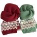 2025 New Korean Style Fair Isle Hat Scarf For Women Winter Warm Fashion Retro Knitted Christmas_desvips.com
