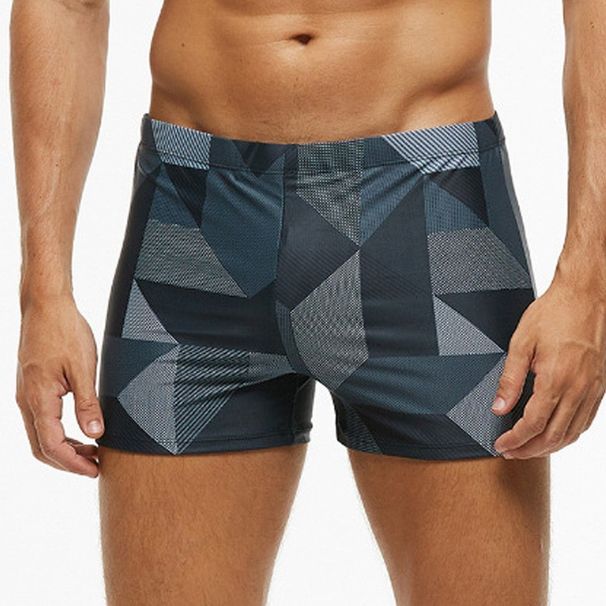 Men's Swim Trunks - Plaid Print & Quick-Dry Fabric (Elastic Waist UPF50+ Plus Size Beach & Hot Spring Wear Black/Blue/Red)_desvips.com