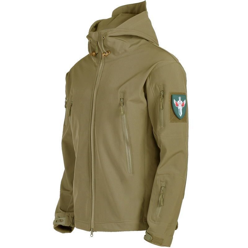 Men's Shark Skin Softshell Jacket - Waterproof Windproof Fleece-Lined Outdoor Coat For Skiing, Hiking, Fishing & Cycling (Winter, Spring, Autumn)_desvips.com