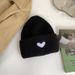 Embroidered Heart Knitted For Women, Autumn And Winter Warm Casual Versatile Student Knit Hat, Face Slimming Fashionable_desvips.com