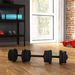 Set 2 In 1 Con 2 Manubri Convertibili In Bilanciere, Peso Totale 20 Kg E Dischi Pesi Regolabili, Nero_desvips.com