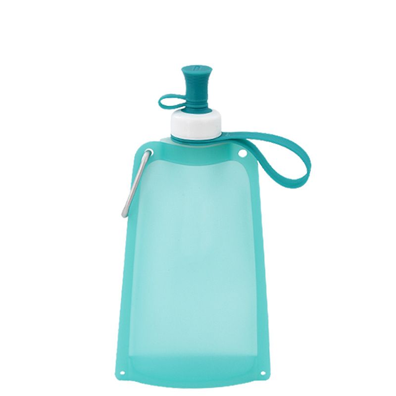 Silicone Outdoor Sports Portable Folding Bag Cycling Hiking Travel Supplies Water Bottle 550ml_desvips.com
