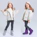 Cozy Winter Kids Snow Boots With Faux Fur Lining, Non-Slip Sole & Magic Strap - Warm PU Leather Mid-Calf Boots For Girls_desvips.com
