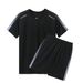 Men's Clothing Summer New Loose Breathable Running Leisure Fitness Short Sleeved Two Piece Football Suit_desvips.com
