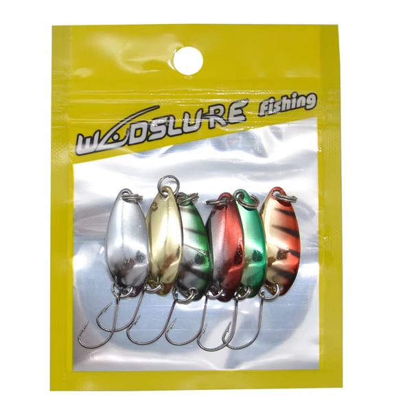 WALK FISH 10Pcs/6Pcs 2.5g 32mm Spoon Bait Metal Fishing Lure Single Hook Spinner Winter Ice Fishing Hard Bait Lures White Stripe_desvips.com