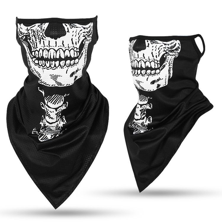 Sun Protection Cycling Rider Face Towel Ice Silk Skull Mask Neck Gaiter Summer Fishing Ear Hanging Headscarf Unisex_desvips.com