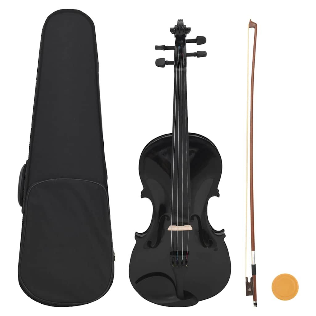 Violin Complete Set With Bow And Chin Rest Dark_desvips.com