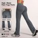 Wide Leg Slim Fit Flare Pants Casual Feel Long Pants For Outdoor Running Sports Fitness Naked Look Slimming_desvips.com