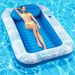 Inflatable Double Floating Row Adult Luminous Swimming Ring Led Solar Luminous Tanning Pool Blue Maple Leaf Hole Floating Bed_desvips.com