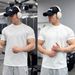 Spring Summer Men's Heavyweight Patchwork Short Sleeve Anti-Wrinkle High Elasticity Firm Fit Running Training Sports_desvips.com